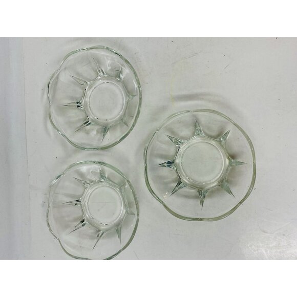 Vintage Anchor Hocking Swedish Modern Clear Fruit Dessert Bowls Set of 3 - Picture 4 of 10